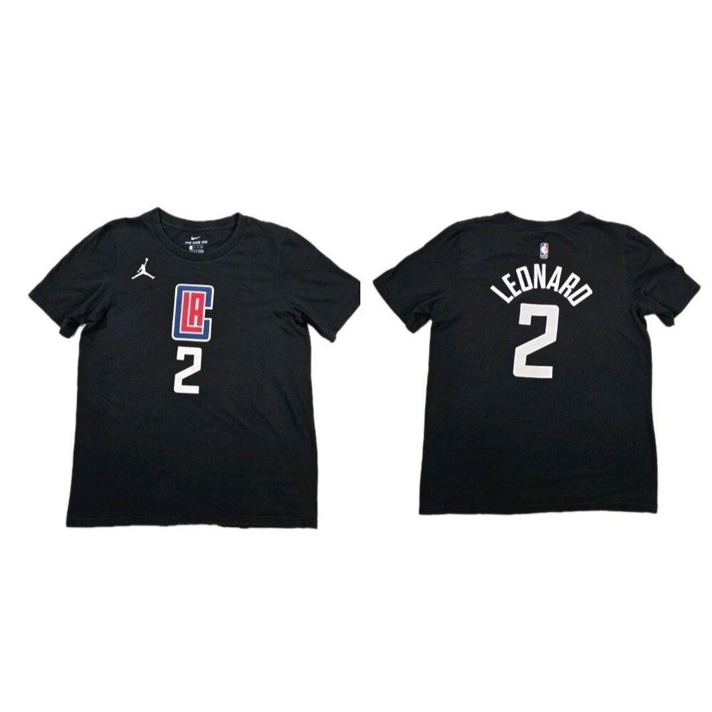Boys Nike NBA LA Clippers Kawhi Leonard Short Sleeve T Shirt Black Large 14/16